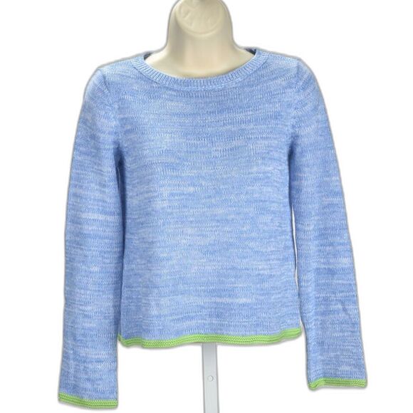Lilly Pulitzer Zaylia Sweater Zanzibar Blue w/Green Trim Size XXS - Picture 3 of 3